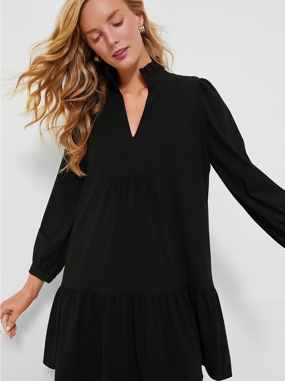Tuckernuck NWT Black Long-Sleeve Tiered Mini Dress